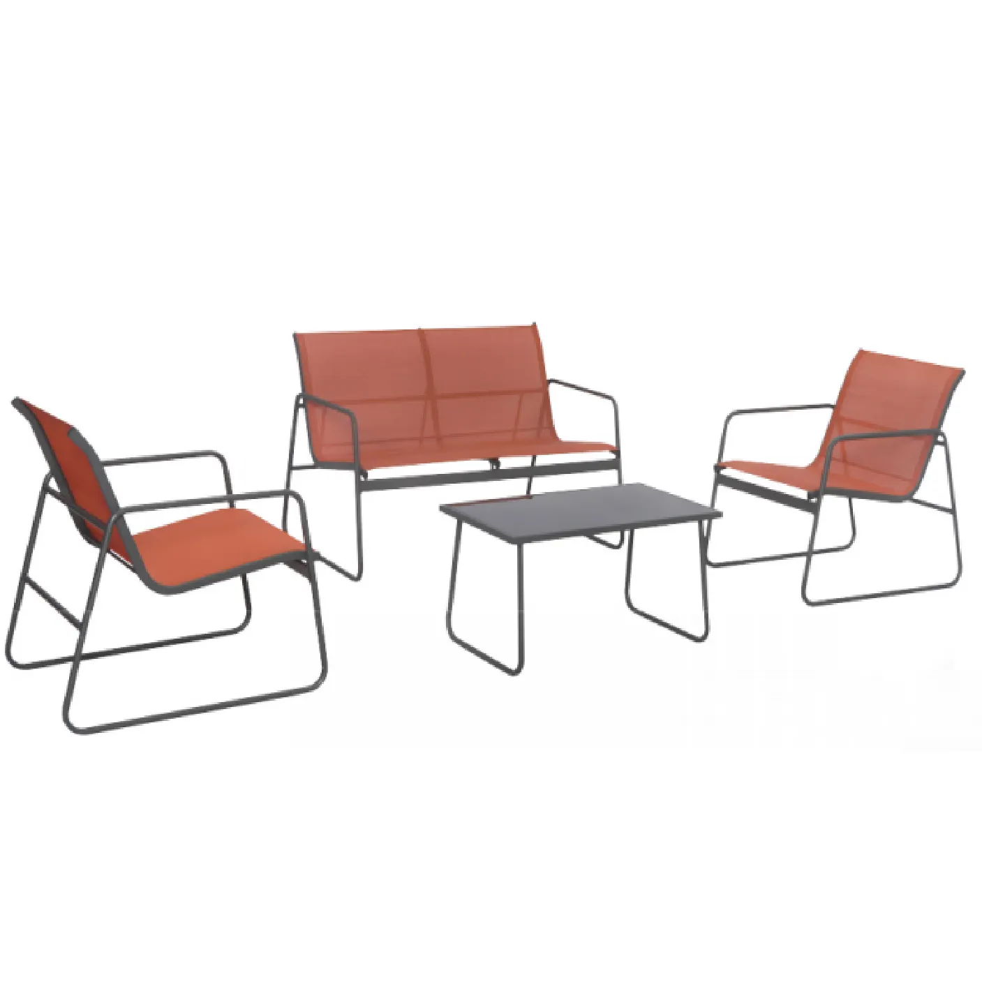 Woven Rope Patio Conversation Bistro Set W/Glass Top Table and 2 Chairs